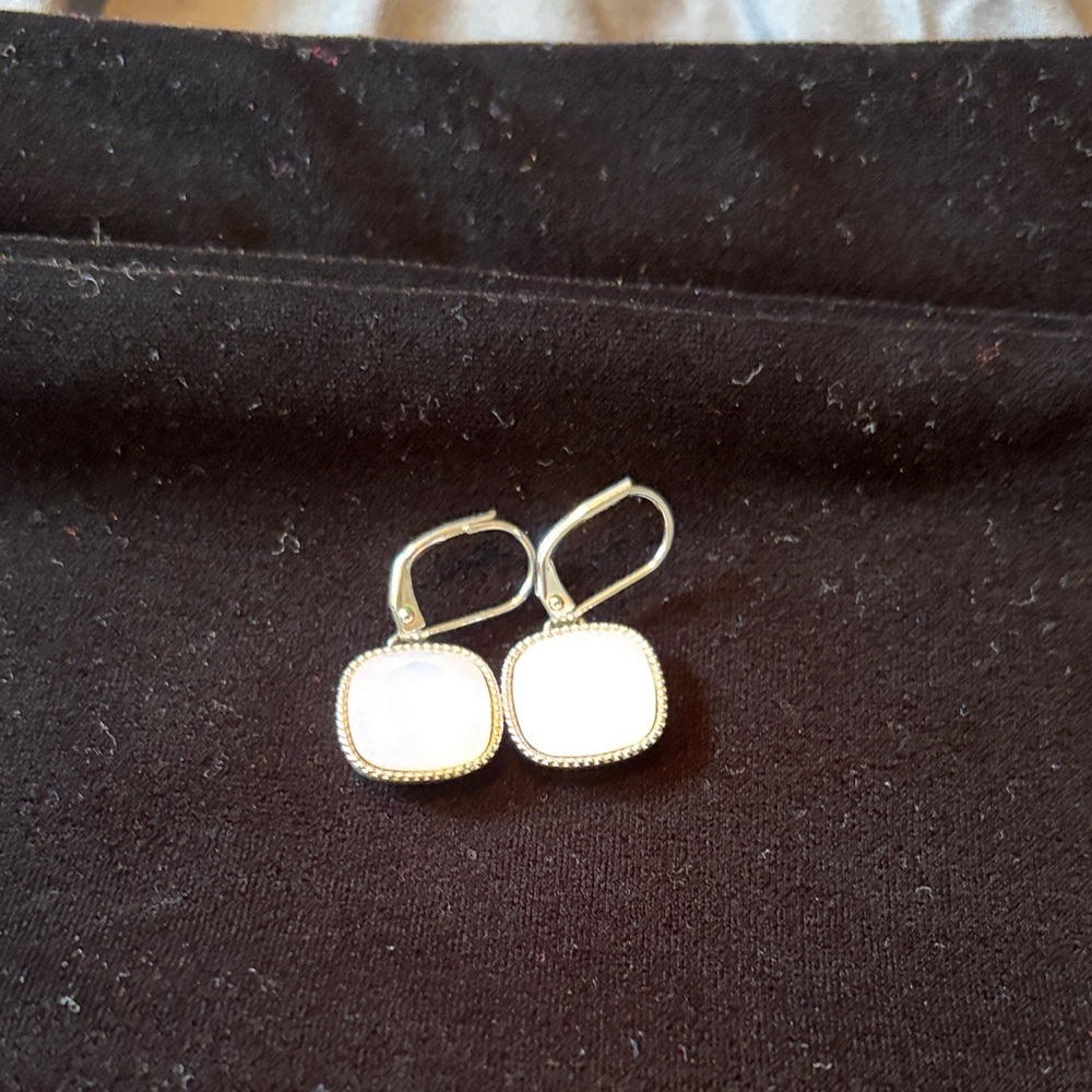 Chic Silver and Pink  Drop Earrings